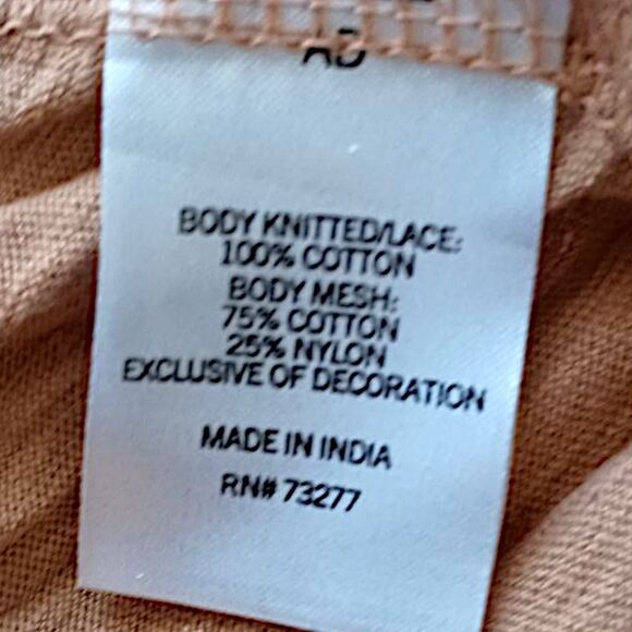 Sonoma Mesh Embroidered Top 3X Eyelet Camel Color Jersey Knit Boho Chic Western. - Picture 10 of 16